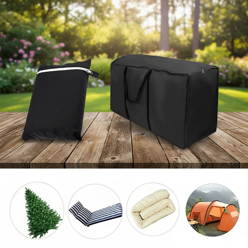 Waterproof Cushion Storage Bag with UV Protection Zipper and Handles for Patio Furniture - Image 5
