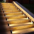 Waterproof Solar Stair Lights Outdoor Cordless Step Warm White LED Triangular Patio - Image 1