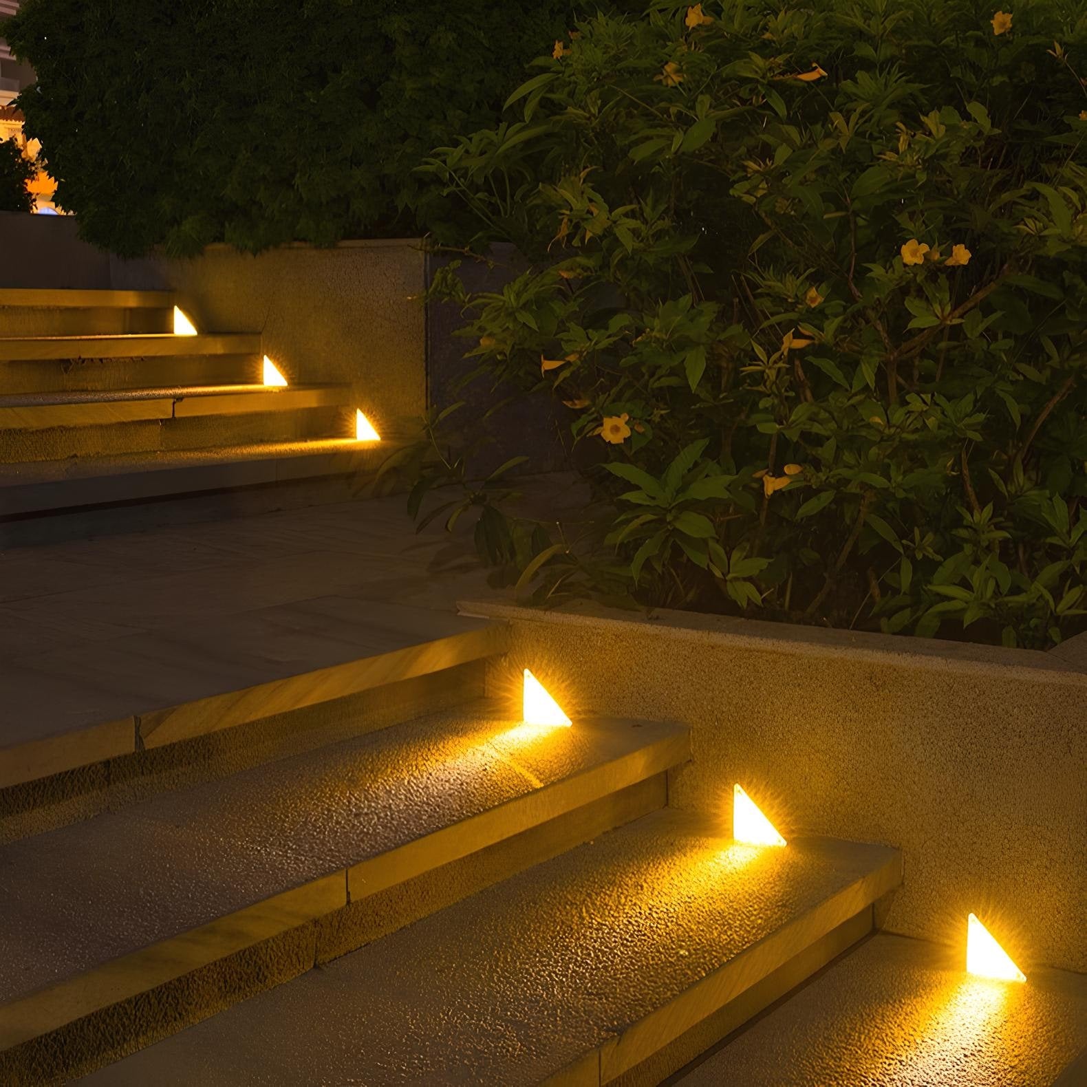 Waterproof Solar Stair Lights Outdoor Cordless Step Warm White LED Triangular Patio - Image 10