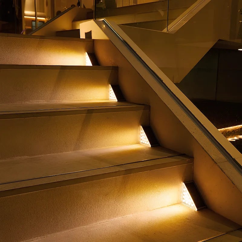 Waterproof Solar Stair Lights Outdoor Cordless Step Warm White LED Triangular Patio - Image 11