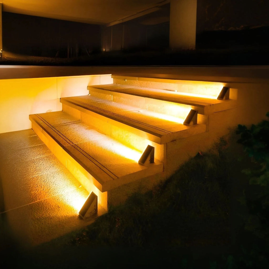 Waterproof Solar Stair Lights Outdoor Cordless Step Warm White LED Triangular Patio - Image 12