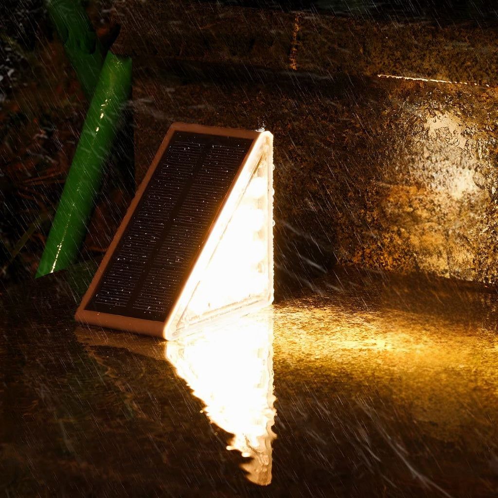 Waterproof Solar Stair Lights Outdoor Cordless Step Warm White LED Triangular Patio - Image 13