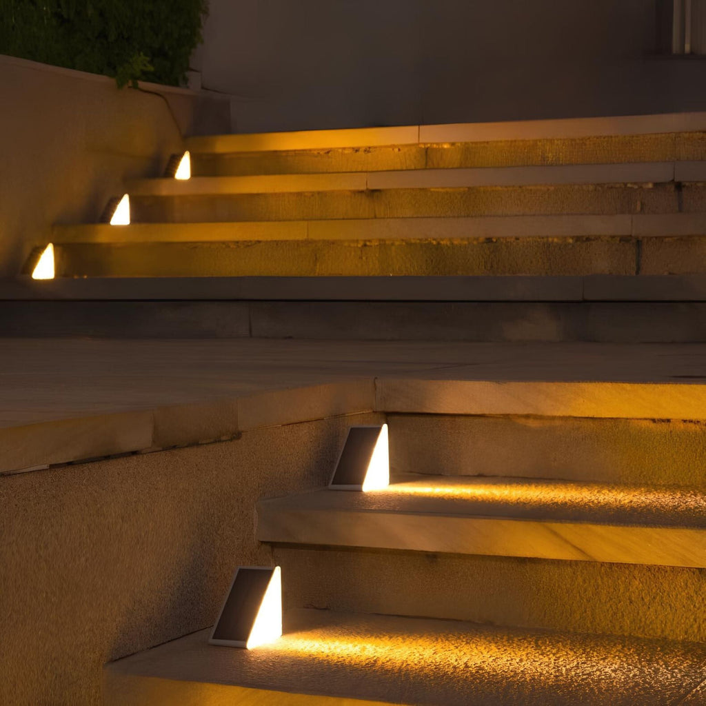 Waterproof Solar Stair Lights Outdoor Cordless Step Warm White LED Triangular Patio - Image 7