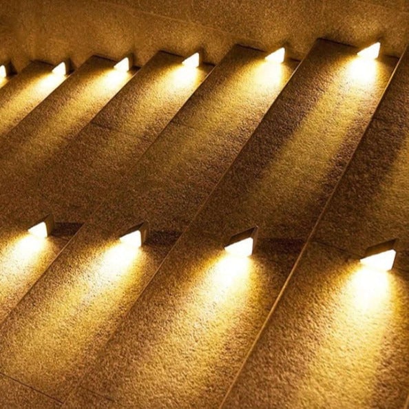 Waterproof Solar Stair Lights Outdoor Cordless Step Warm White LED Triangular Patio - Image 8