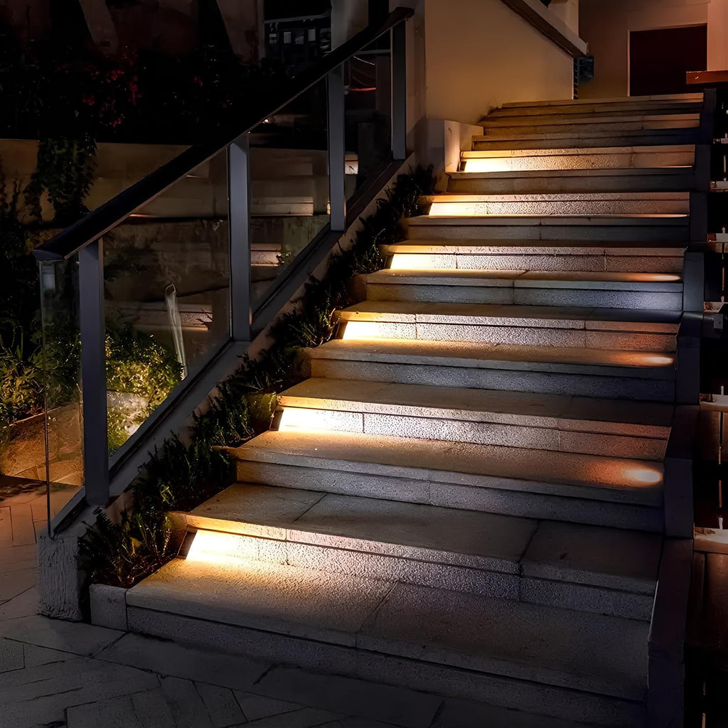 Waterproof Solar Stair Lights Outdoor Cordless Step Warm White LED Triangular Patio - Image 9