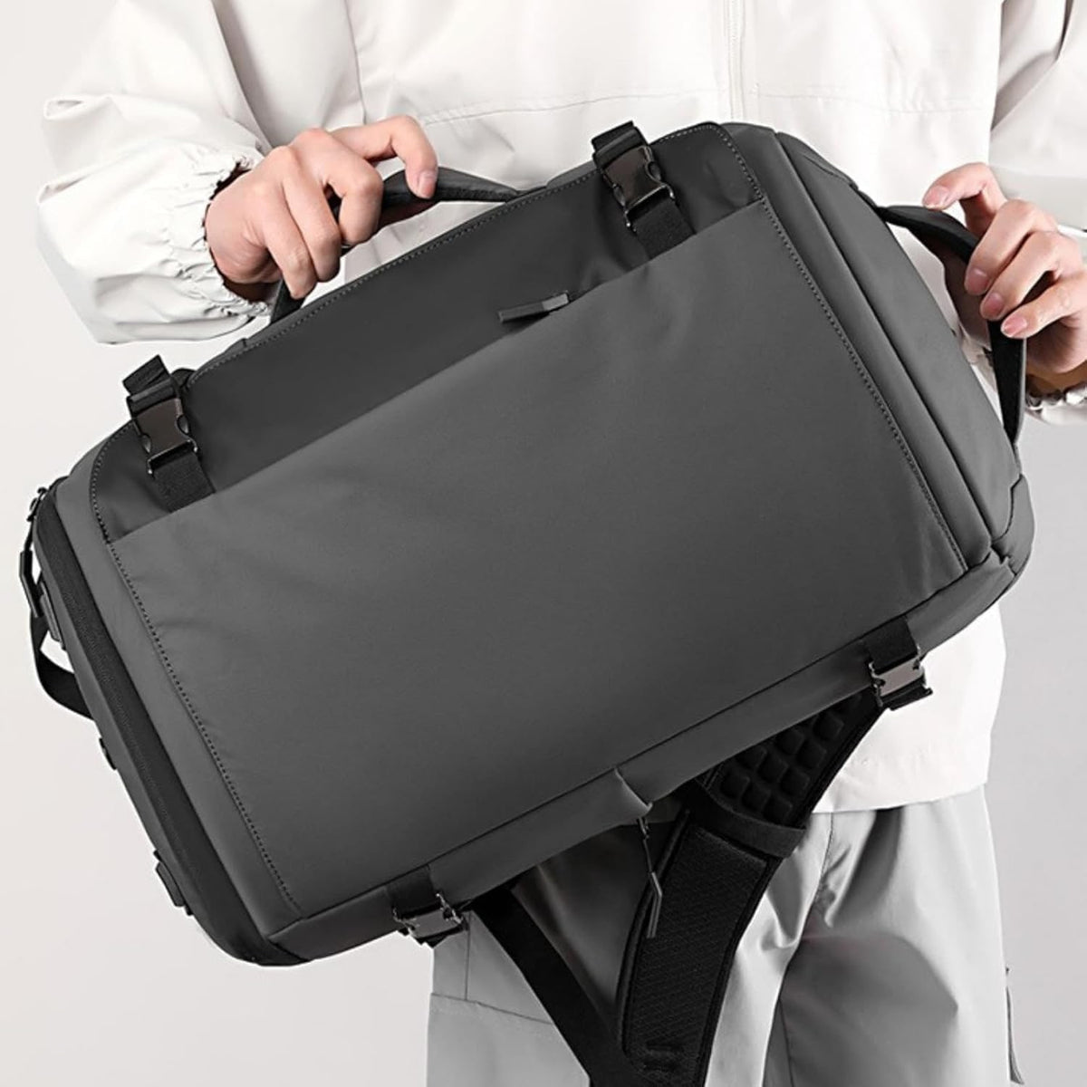 Waterproof Travel Backpack with Laptop Compartment USB Port and Trolley Sleeve - Image 11