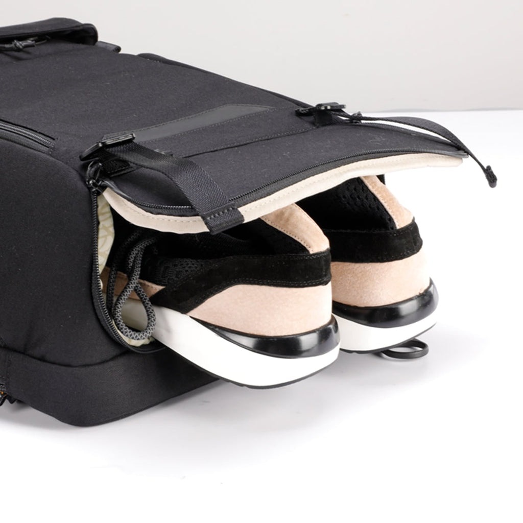 Waterproof Travel Laptop Commuter Backpack Black Mesh Shoe Compartment With Sleeve - Image 2