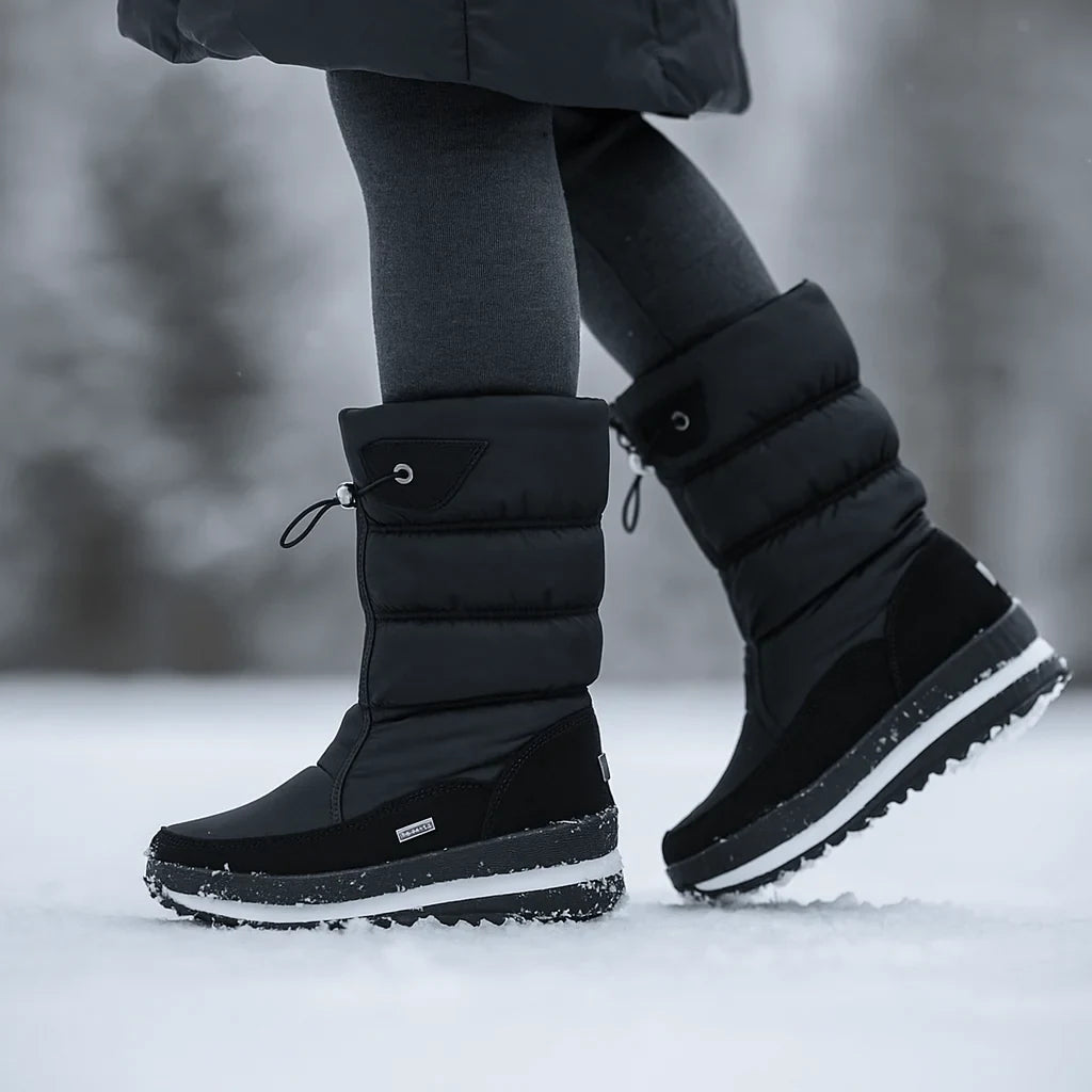 Waterproof with Quilted Mid-Calf Design and Non-Slip Lugged Sole - Image 1