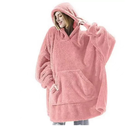 Wearable Blanket Hoodie Oversized Fleece with Front Pocket and Sherpa Lining - Image 11