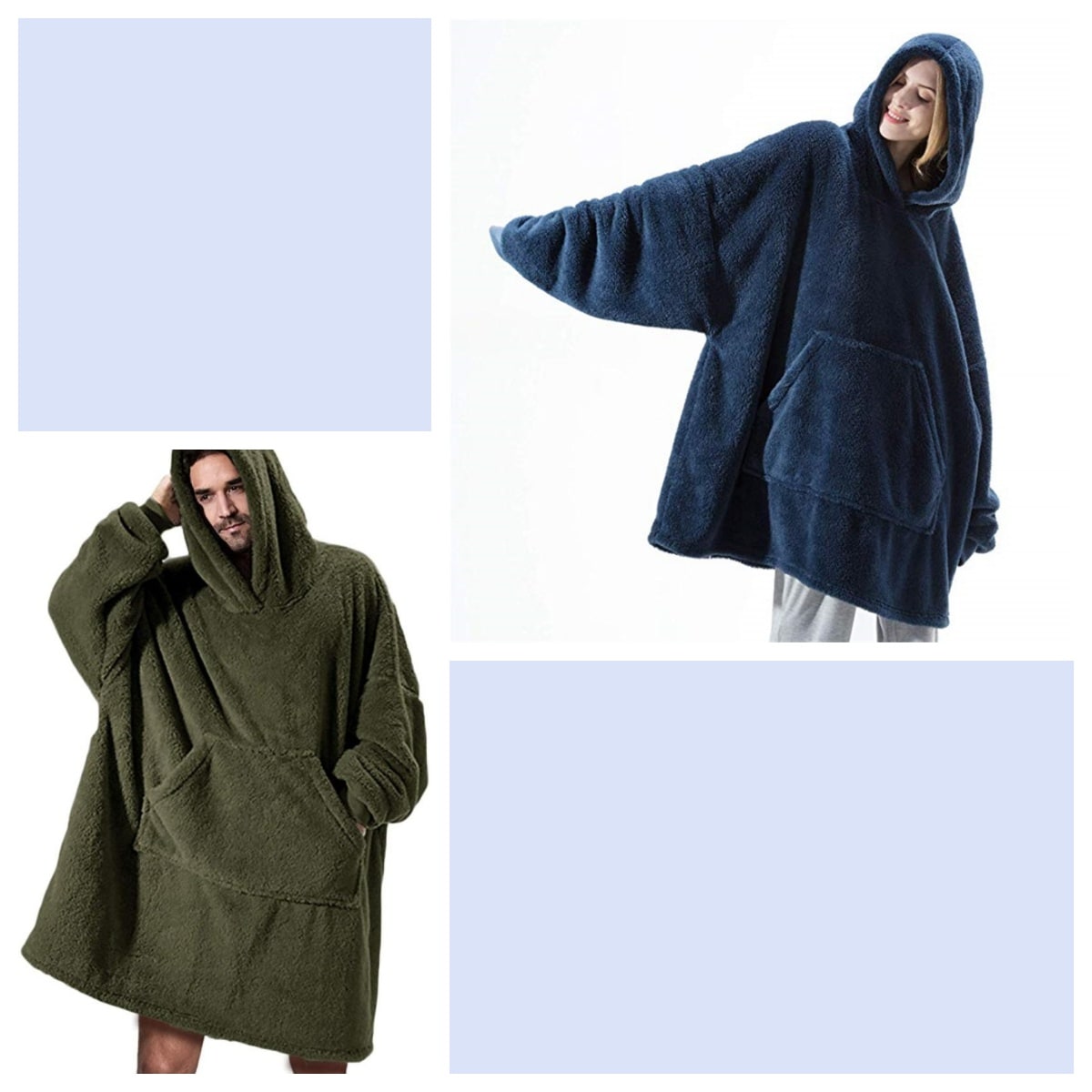 Wearable Blanket Hoodie Oversized Fleece with Front Pocket and Sherpa Lining - Image 12