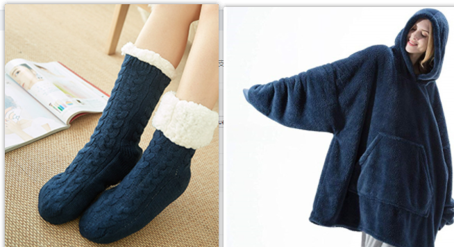 Wearable Blanket Hoodie Oversized Fleece with Front Pocket and Sherpa Lining - Image 29