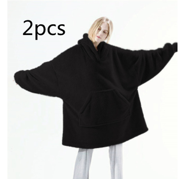 Wearable Blanket Hoodie Oversized Fleece with Front Pocket and Sherpa Lining - Image 40