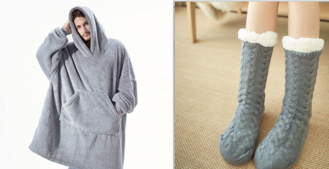 Wearable Blanket Hoodie Oversized Fleece with Front Pocket and Sherpa Lining - Image 47