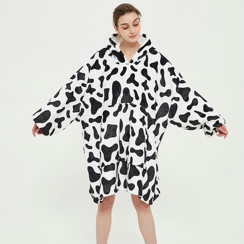 Wearable Blanket Hoodie Oversized Sherpa Fleece Sweatshirt with Plush Lining Kangaroo Pocket - Image 14