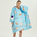 Wearable Blanket Hoodie Oversized Sherpa Fleece Sweatshirt with Plush Lining Kangaroo Pocket - Image 8