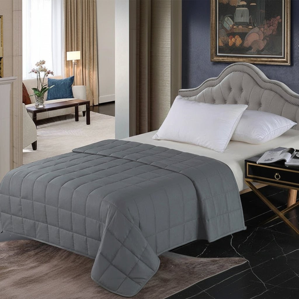 Weighted Blanket Sleep Glass Bead Cotton Quilted Breathable Machine Washable - Image 8