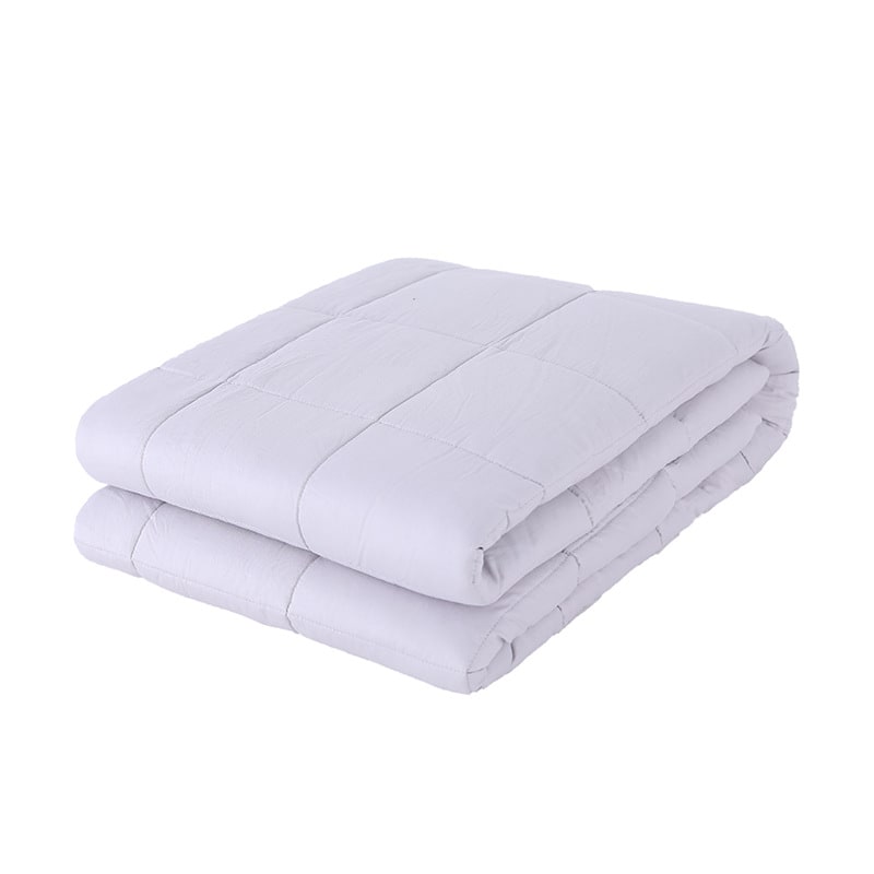Weighted Blanket Throw with Quilted Square Pockets and Stitched Cotton Design - Image 2