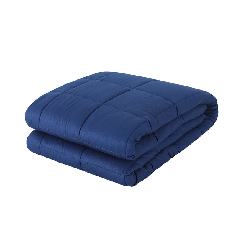 Weighted Blanket Throw with Quilted Square Pockets and Stitched Cotton Design - Image 4