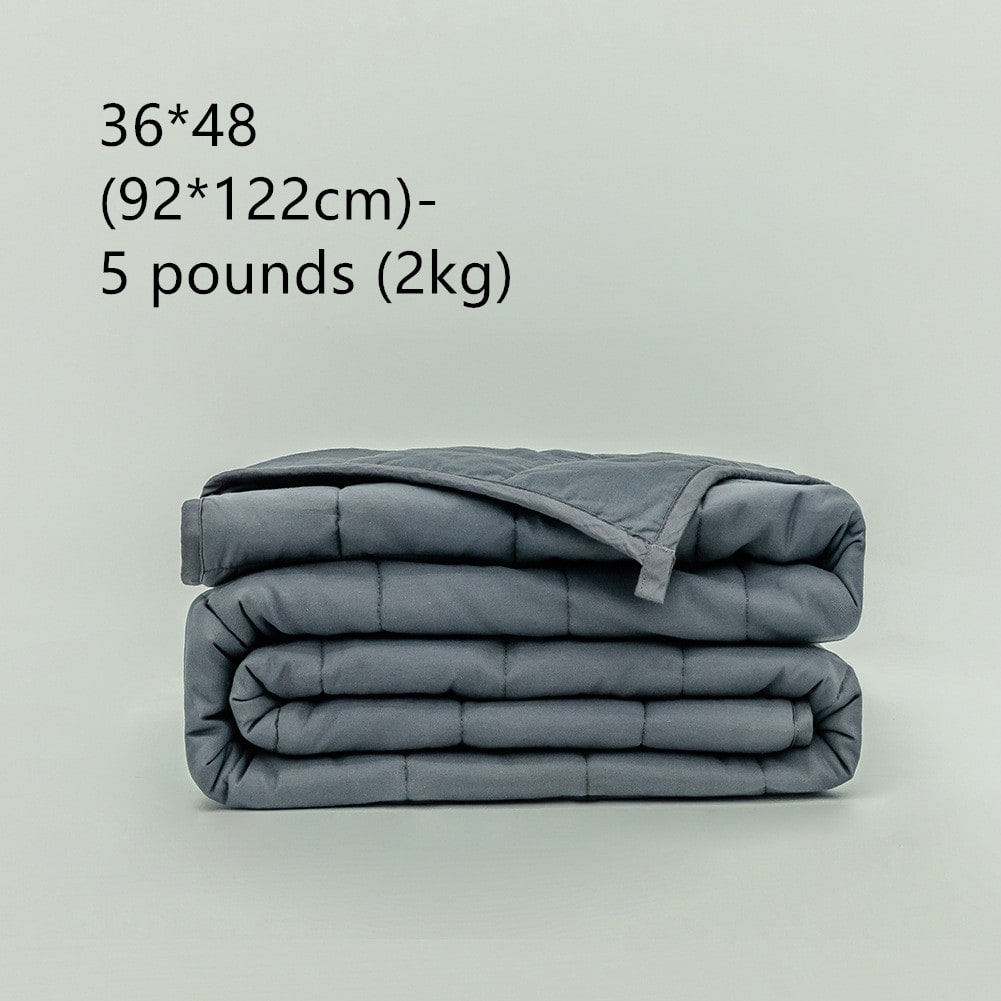 Weighted Oversized Cotton Blanket with Quilted Grid Pattern Bamboo Cooling - Image 1