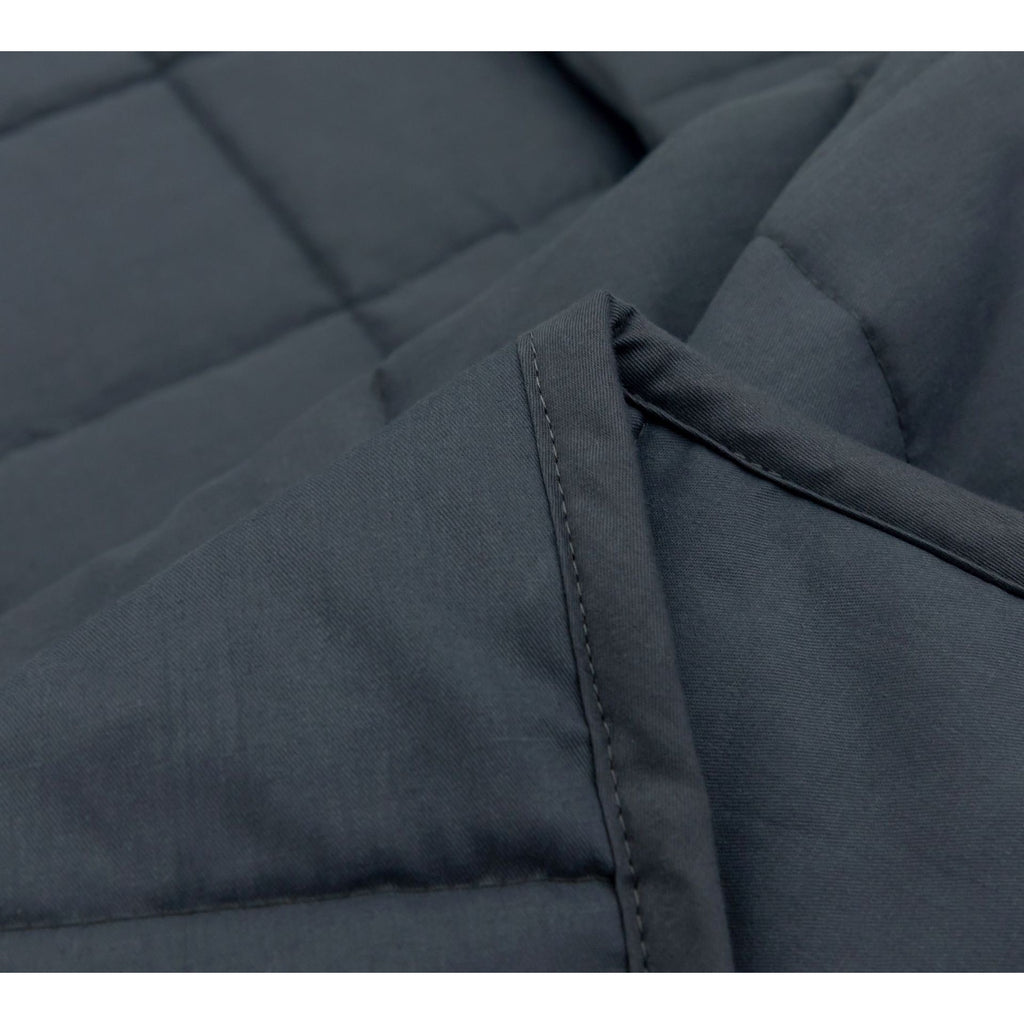 Weighted Oversized Cotton Blanket with Quilted Grid Pattern Bamboo Cooling - Image 6