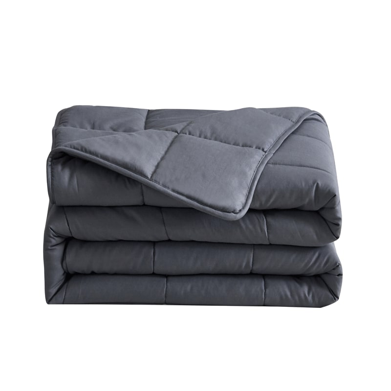 Weighted Oversized Cotton Blanket with Quilted Grid Pattern Bamboo Cooling - Image 7
