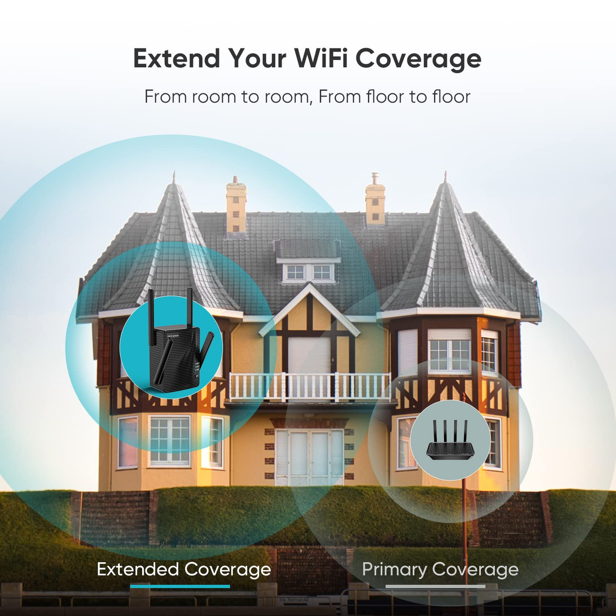 WIFI Extender Wireless Internet and Range with Dual Band Repeater and Four External Antennas - Image 2