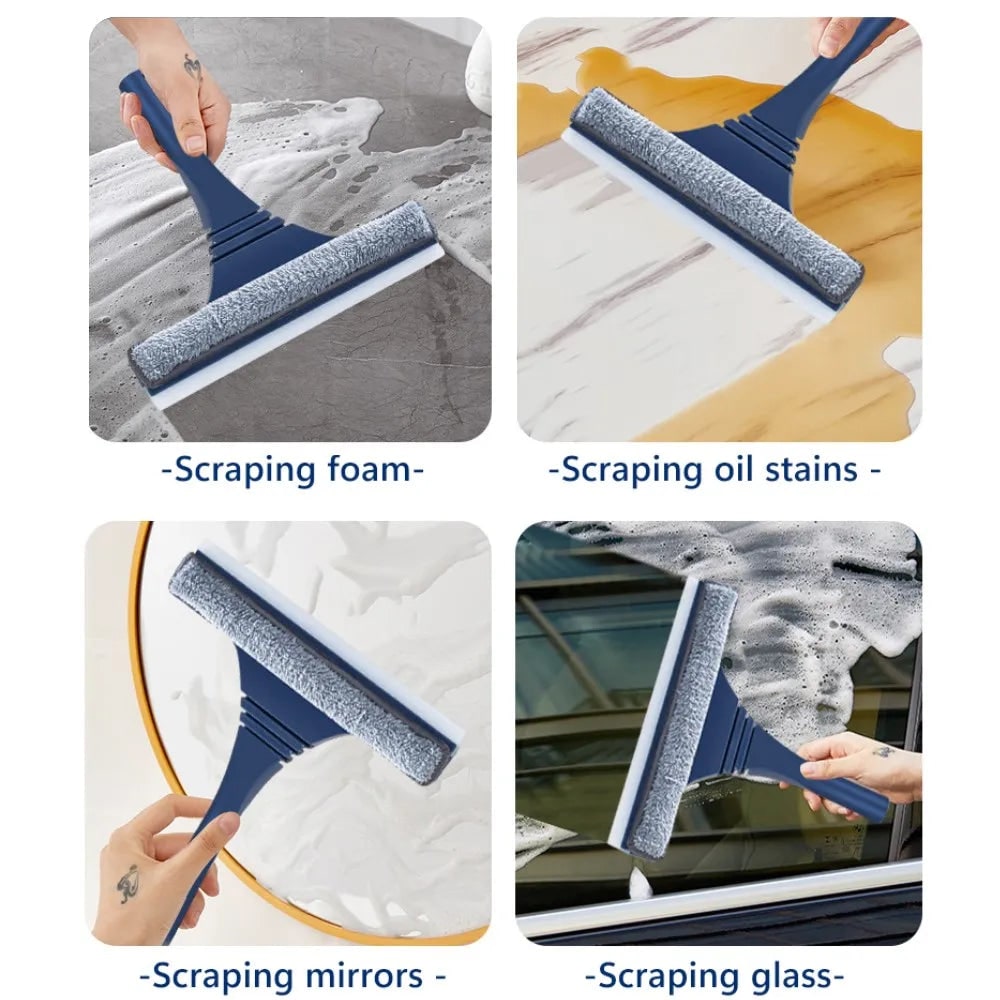 Window Squeegee with Microfiber Scrubber and Telescopic Pole for Streak-Free Cleaning - Image 6