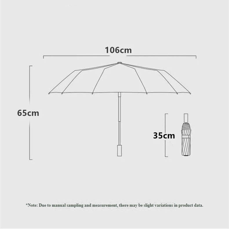 Windproof Travel Umbrella with Automatic Folding Wooden Handle and Compact Design - Image 14