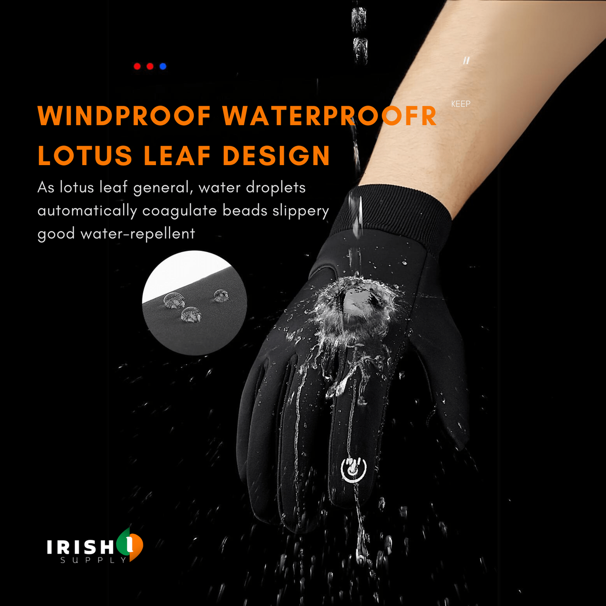 Winter Bike Riding Gloves with Waterproof Thermal Shell and Touchscreen Fingertips - Image 3