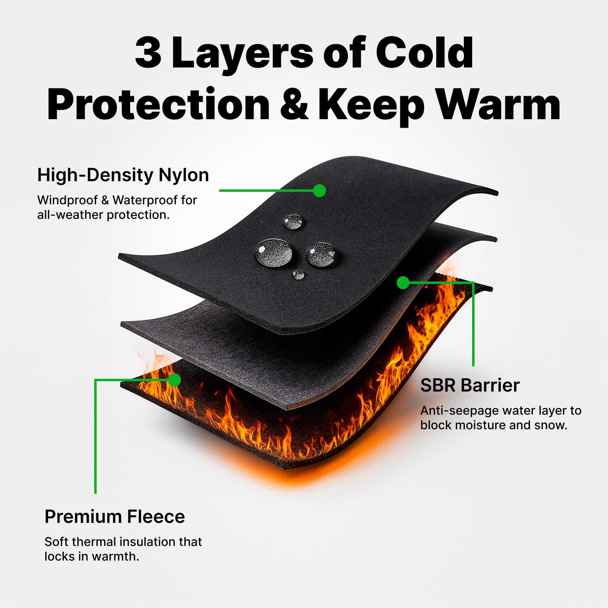 Winter Cycling Gloves Insulated Waterproof Touchscreen with Zippered Cuffs Bicycle - Image 3