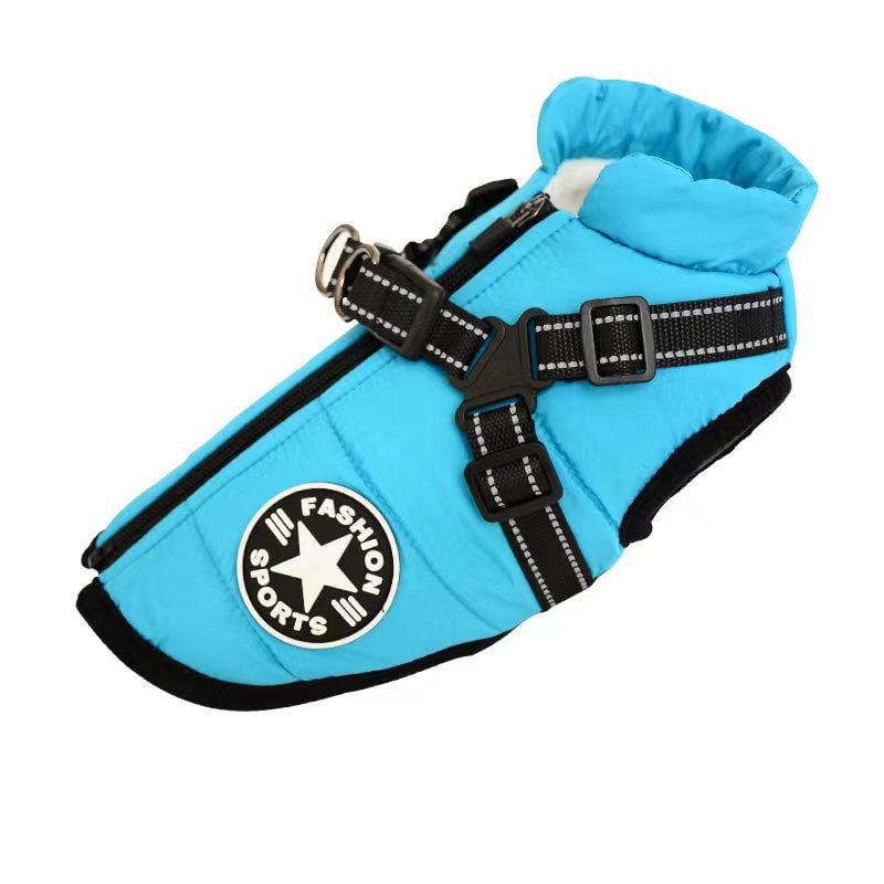 Winter Dog Coat with Harness for Cold Weather Water Resistant Quilted Vest with Reflective Straps - Image 5