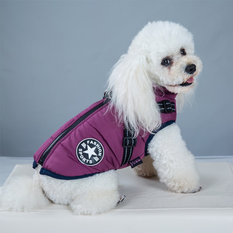 Winter Dog Coat with Harness for Cold Weather Water Resistant Quilted Vest with Reflective Straps - Image 8