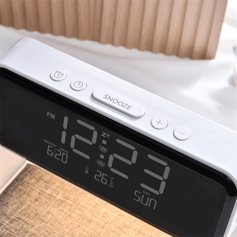 Wireless Charging Clock Bedside Qi Alarm Digital LED Night Light - Image 8