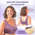 Wireless Front Closure Bra Breathable Button Full Coverage Lace Trim - Image 1