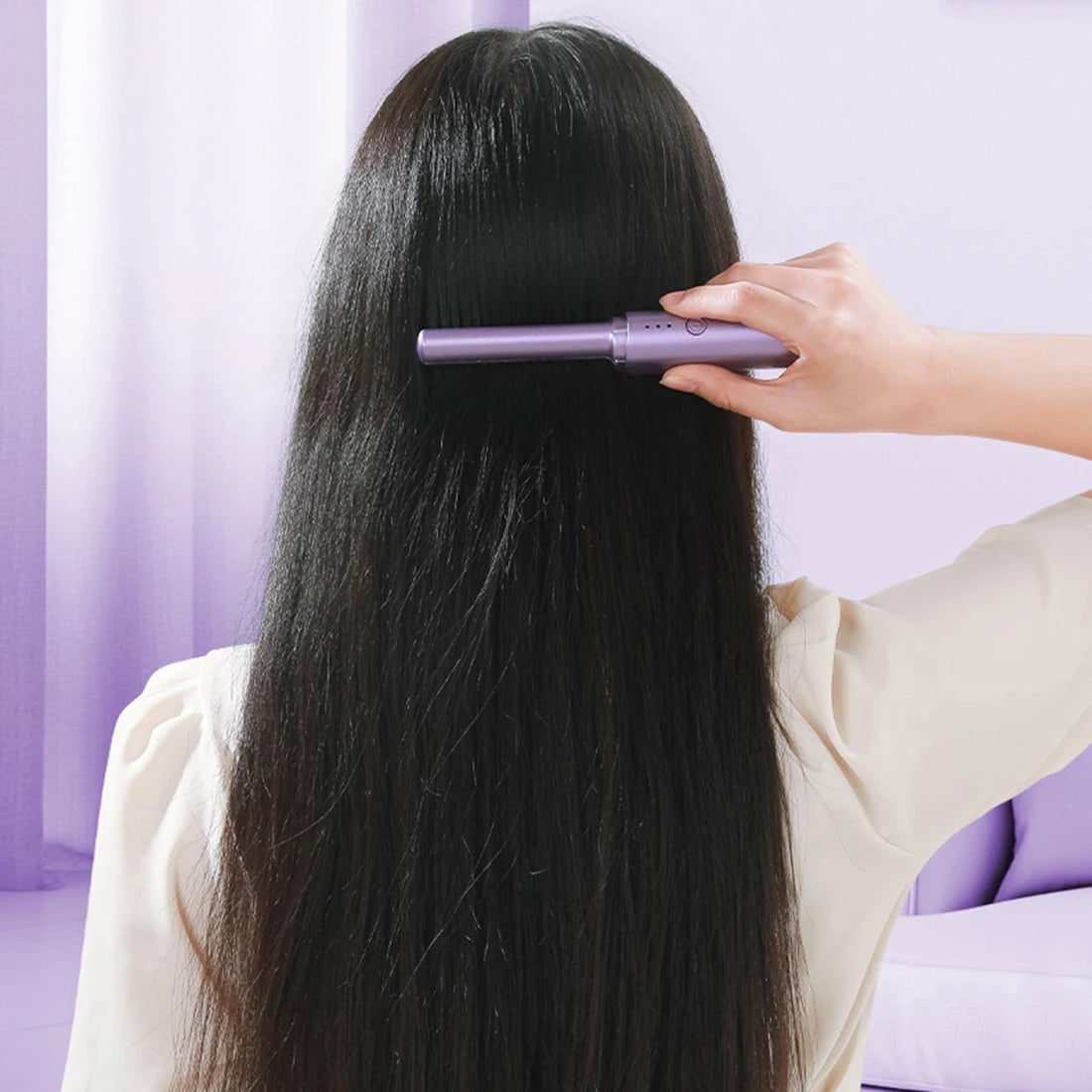 Wireless Hair Straightener Brush Portable Heated Ceramic Cordless LED - Image 5