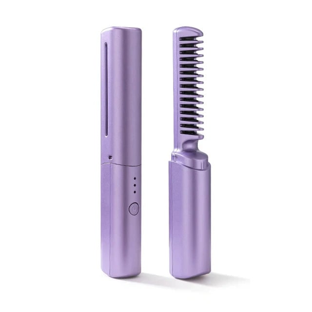 Wireless Hair Straightener Brush Portable Heated Ceramic Cordless LED - Image 7