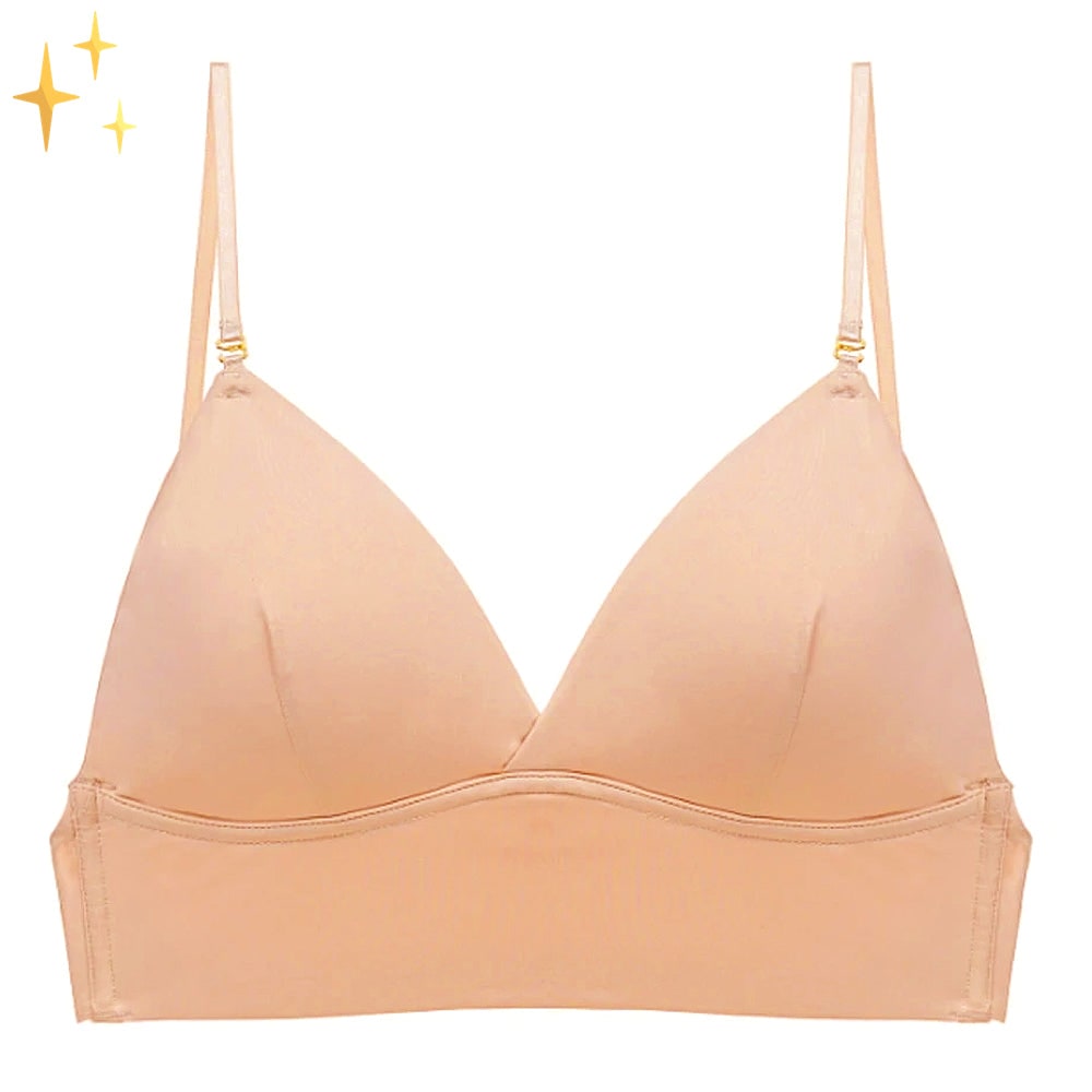 Wireless Low Back Bra Seamless Deep Convertible Strap Breathable Molded Cups - Image 1