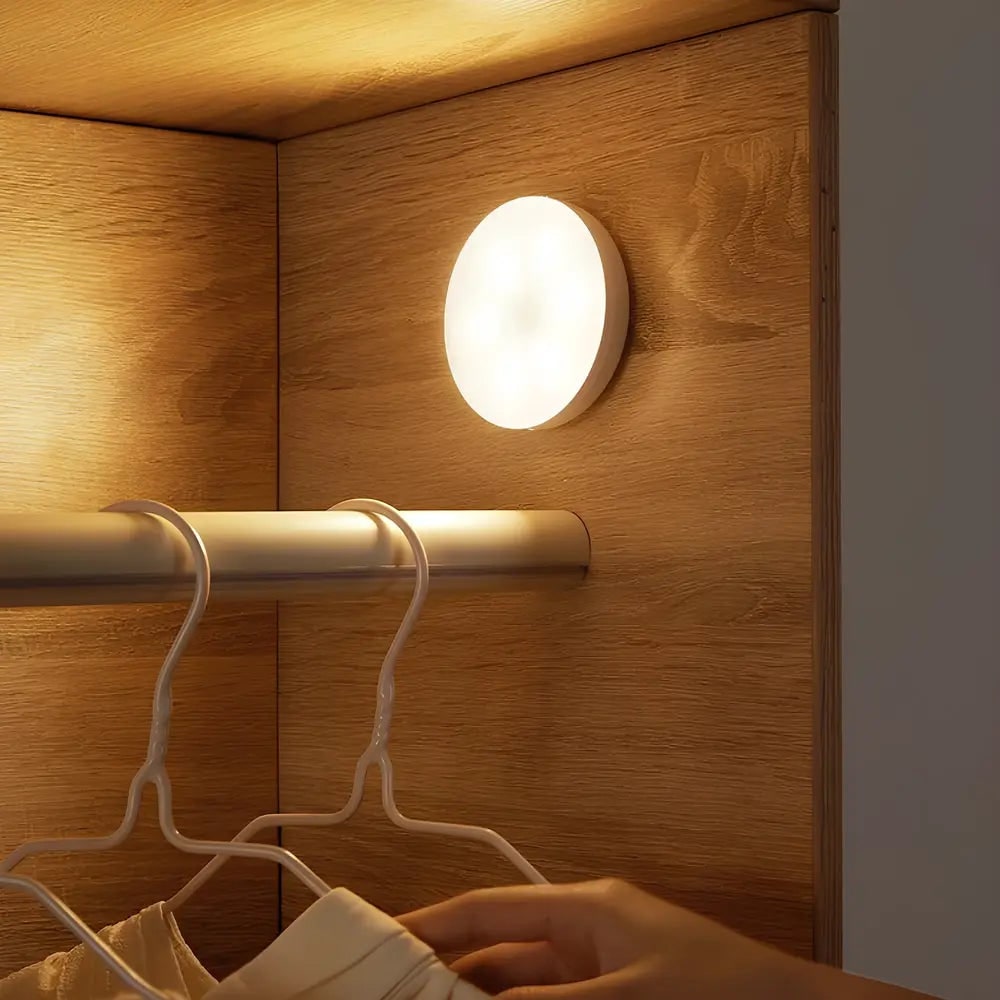 Wireless Motion Sensor Light Adhesive Closet LED Magnetic Puck Portable - Image 1