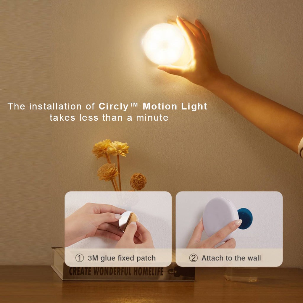 Wireless Motion Sensor Light Adhesive Closet LED Magnetic Puck Portable - Image 5