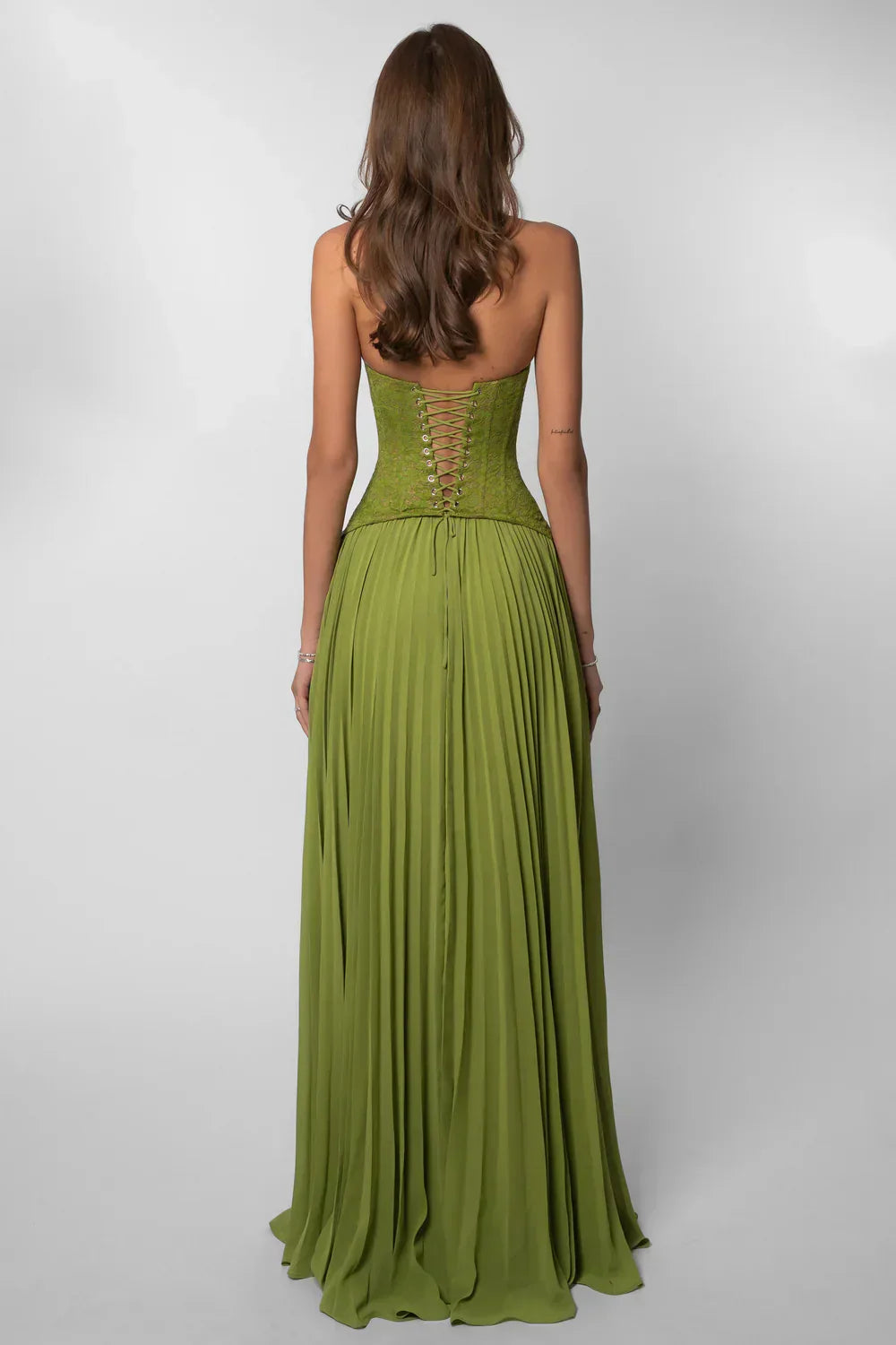 Alice | Women's Halter Neck Pleated Maxi Dress for Wedding Guests