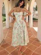 Hazel | Floral Midi Dress for Women - Perfect for Wedding Guests