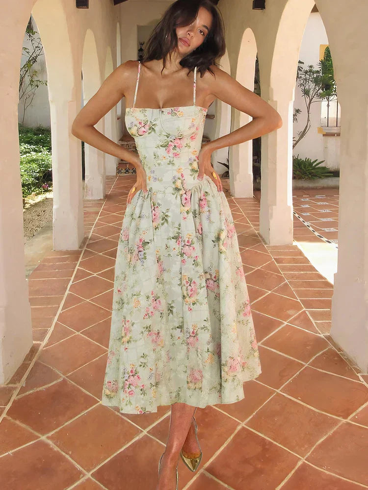 Hazel | Floral Midi Dress for Women - Perfect for Wedding Guests