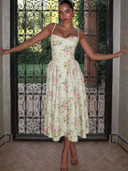 Hazel | Floral Midi Dress for Women - Perfect for Wedding Guests