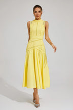 Caroline | Women's Lace Midi Dress with Sleeveless Design for Wedding Guests