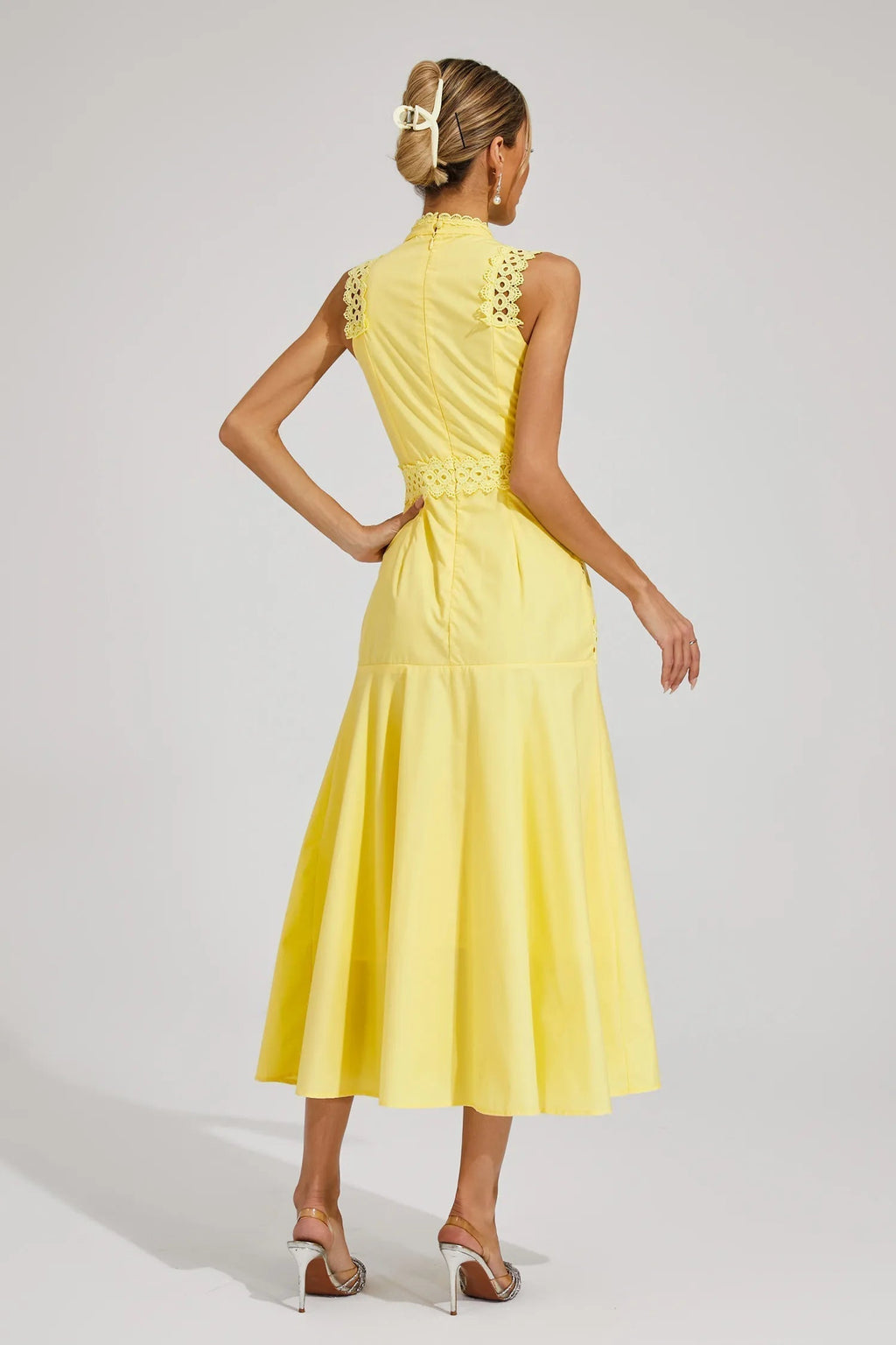 Caroline | Women's Lace Midi Dress with Sleeveless Design for Wedding Guests
