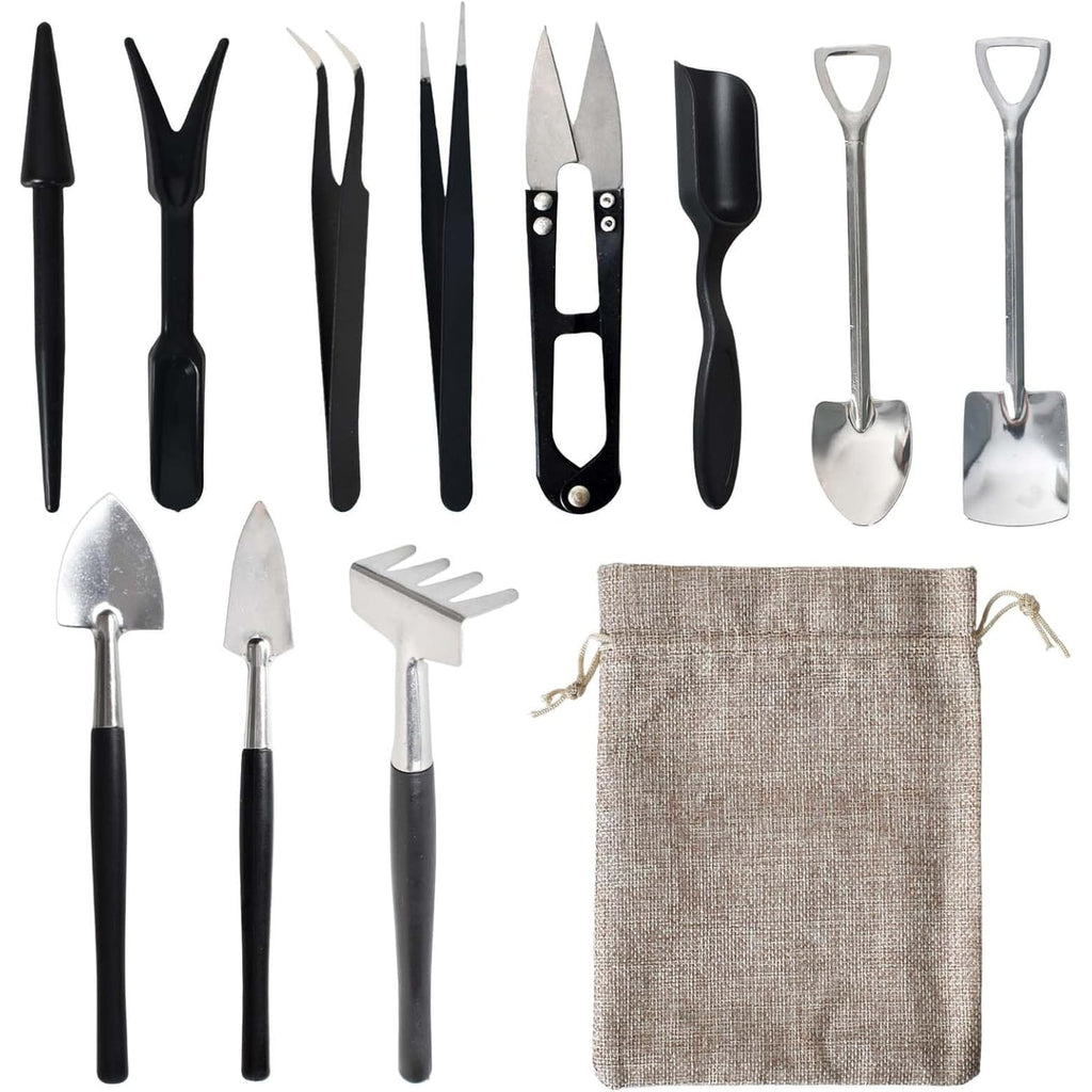 Women's 12-Piece Gardening Tools Set with Stainless Steel Heads and Linen Storage Bag - Image 1