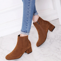 Women's Ankle Boots with Block Heel and Zipper Closure - Image 2