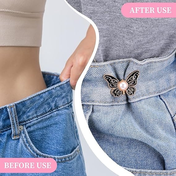 Women's Butterfly Waist Tightener Clips with Adjustable Pins and Filigree Details - Image 12