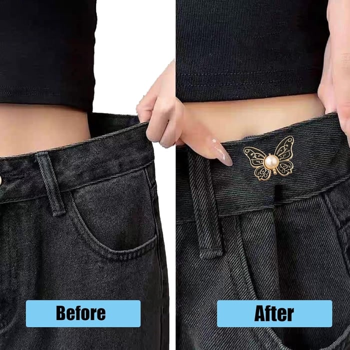 Women's Butterfly Waist Tightener Clips with Adjustable Pins and Filigree Details - Image 13