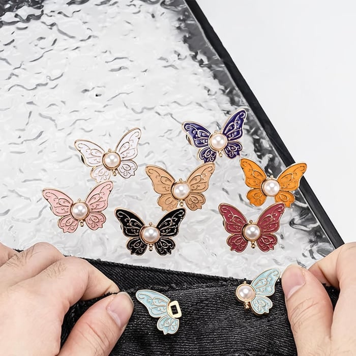 Women's Butterfly Waist Tightener Clips with Adjustable Pins and Filigree Details - Image 14